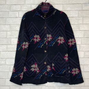 Lana Bilzerian Floral Reversible Cashmere Sweater Jacket S